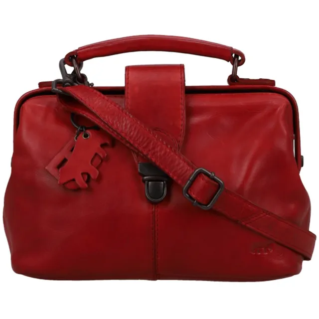Bear Design Bear Julia dokterstasje - Red – Mini dokterstas / handtas – Van leer – Het Bear Julia dokterstasje is een mini dokterstas voor dagen waarop je een compact tasje wilt met een stevige vorm Rood