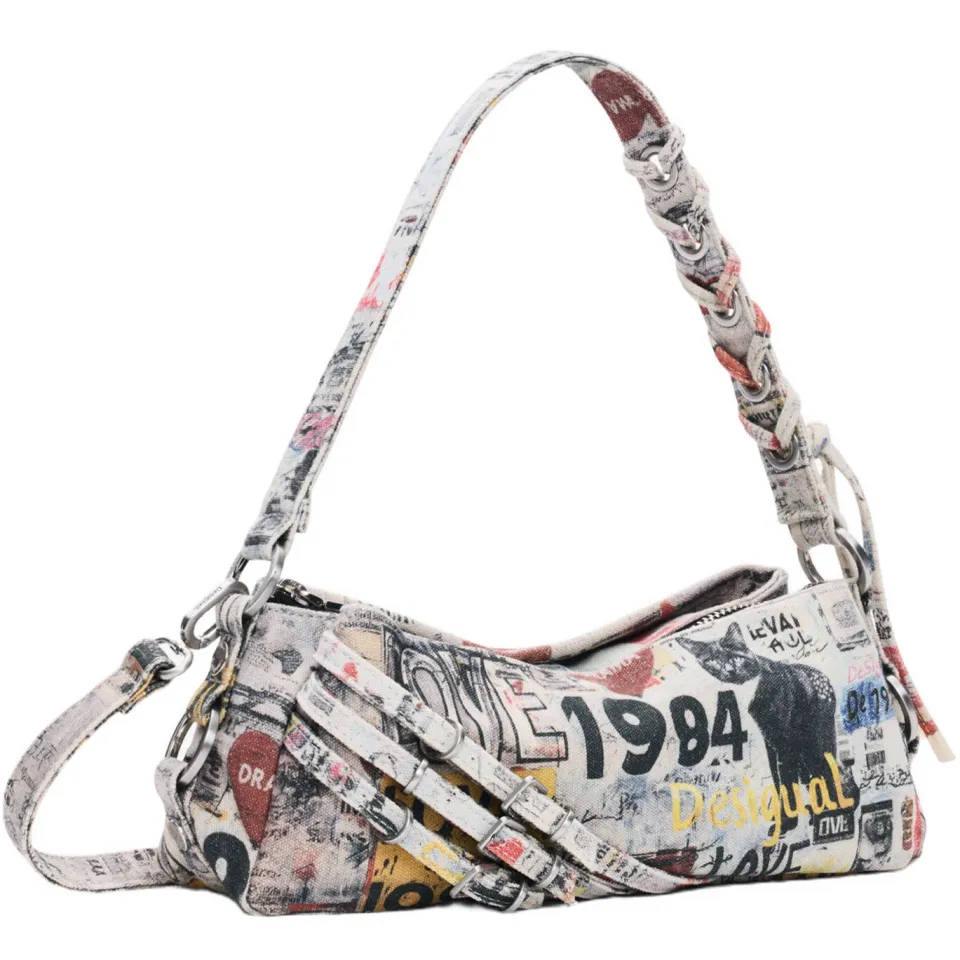 Desigual schoudertas met print multi, foto 4