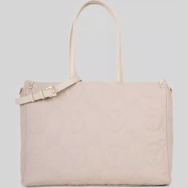 Valentino Puffy Shopping Bag shopper met laptopvak beige, foto 2
