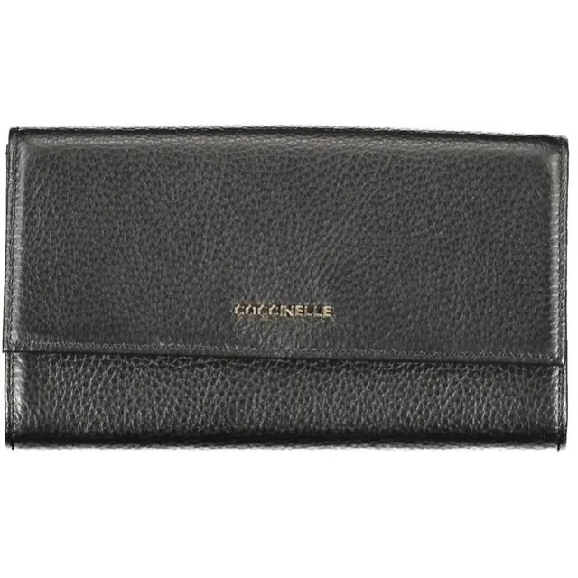 Coccinelle Metallic Soft portemonnee met klep zwart