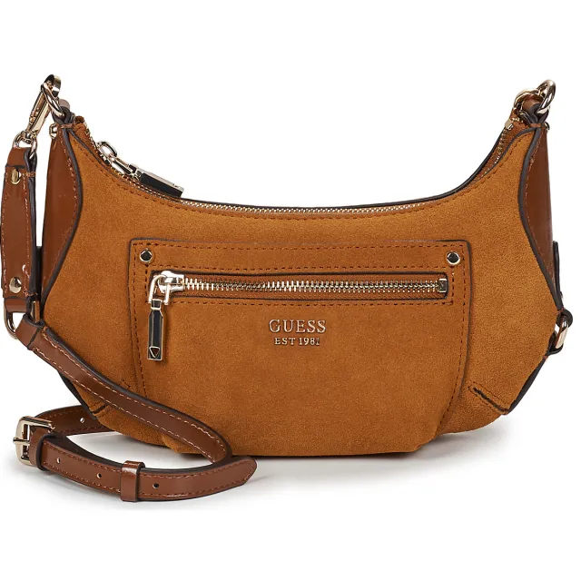 Guess Handtas Guess MARSHA MINI CROSSBODY LEATHER Bruin