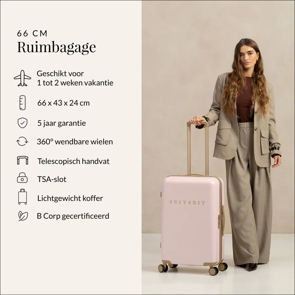 SUITSUIT Fusion koffer 66 cm Rose Pearl, foto 5