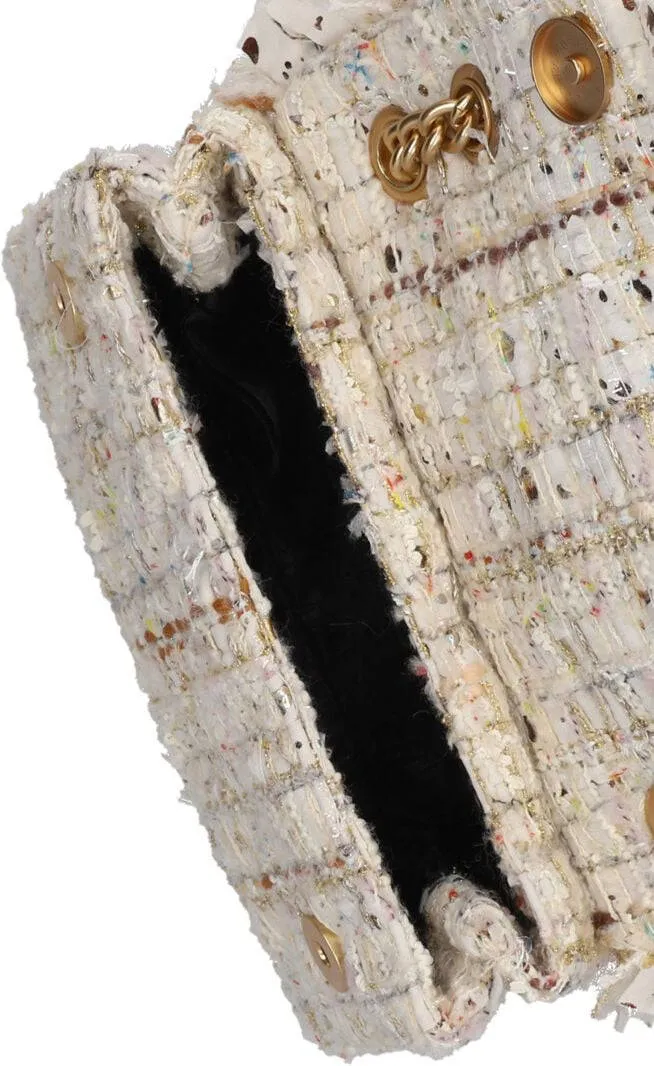 Kurt Geiger Tweed Mini Kensington schoudertas crème, foto 6