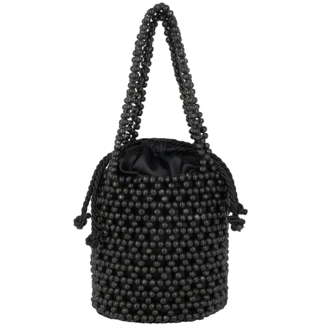 IZIA bucketbag met kralen zwart