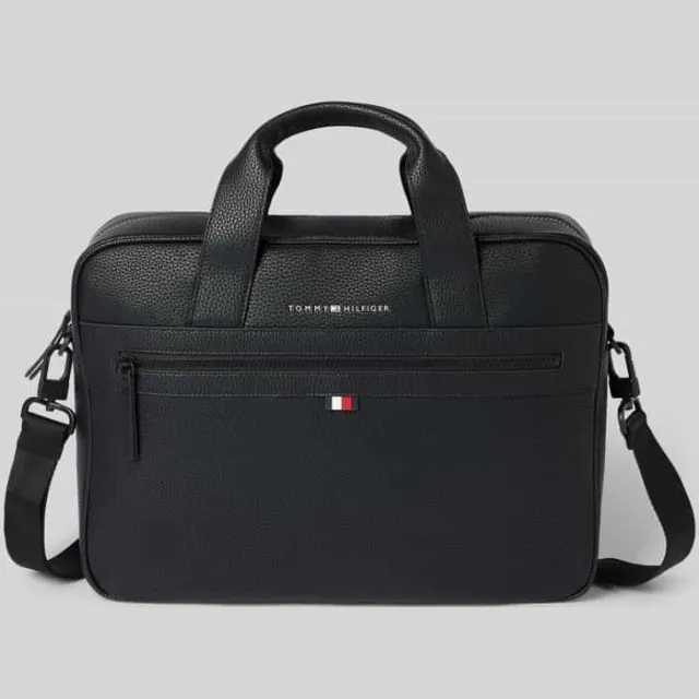 Tommy Hilfiger Laptoptas in leerlook zwart, foto 2