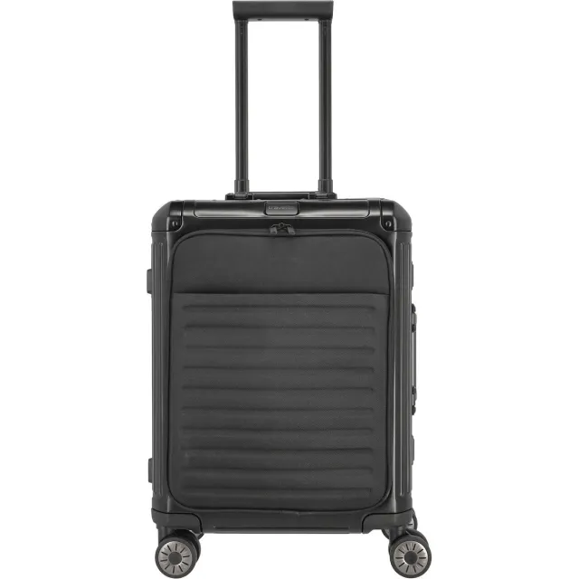 Travelite met laptopvak Next 4W Trolley With Front Bag Black Zwart 55cm