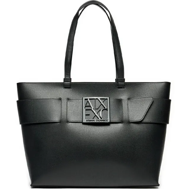 Armani Exchange Bow Detail shopper zwart Black