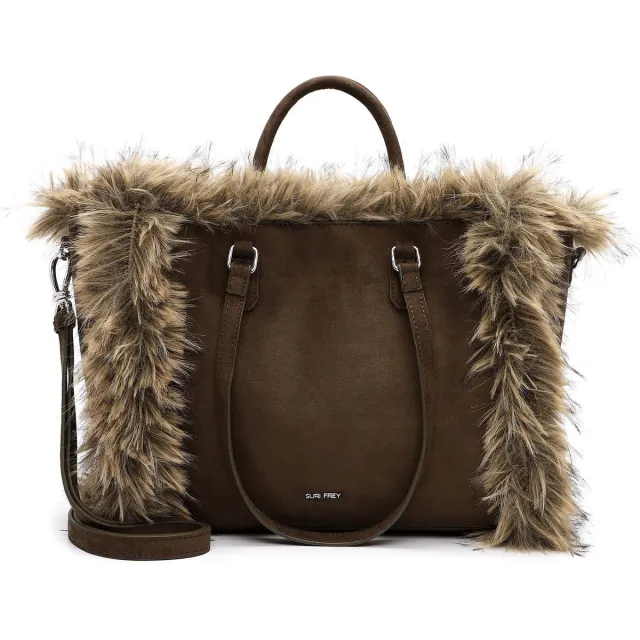 Suri Frey Shopper SFY Chessy Suede ( 17451 ) - Dames handtassen - oliv 960