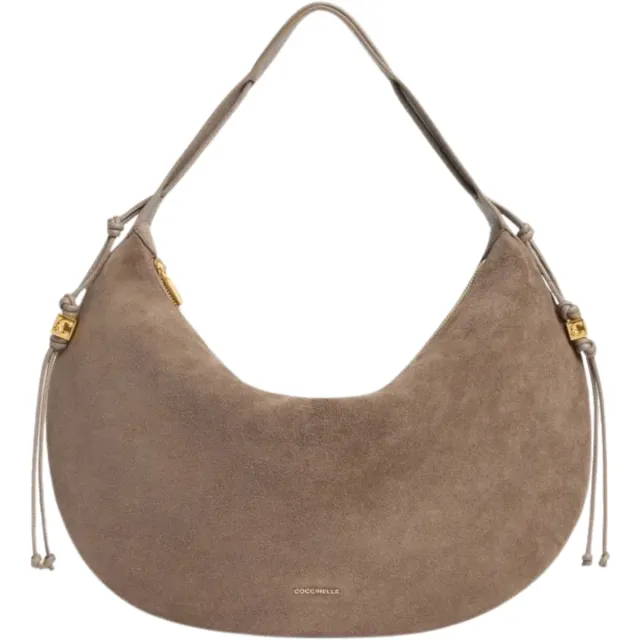 Coccinelle Thess schoudertas taupe Bruin