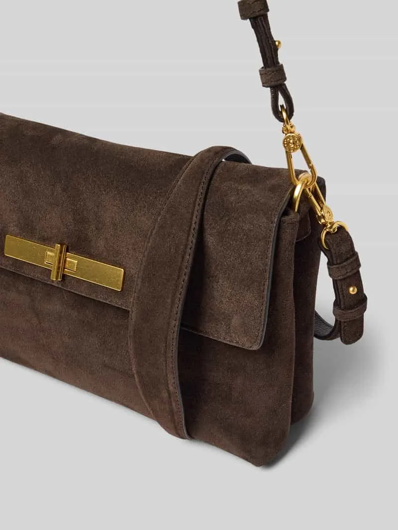 Abro Suede Twist schoudertas donkerbruin, foto 5