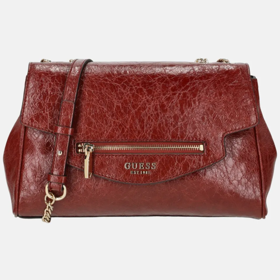 Guess schoudertas Antonia Convertible Xbody Flap Red rood