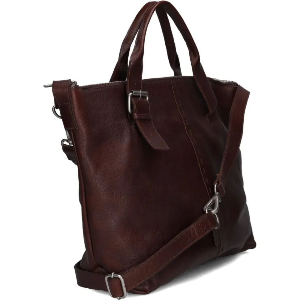 Shabbies Amsterdam Essie Stitched laptoptas bruin, foto 3