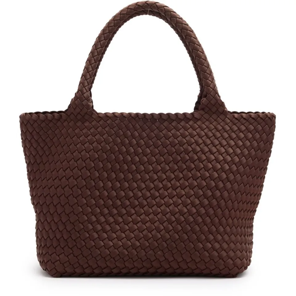 Manfield gevlochten shopper donkerbruin, foto 2