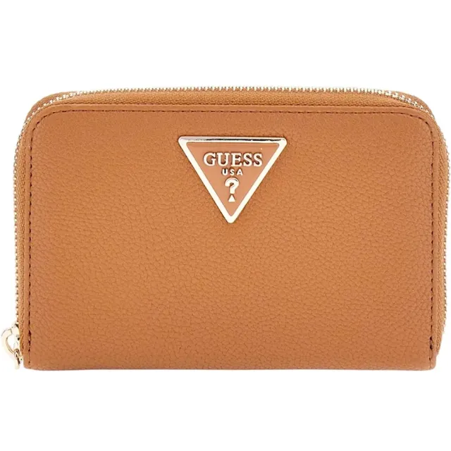 Guess Laurel Medium Zip Around portemonnee cognac