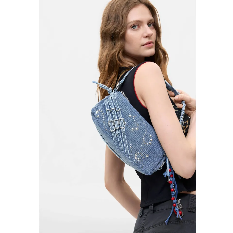 Desigual Break Benin denim schoudertas blauw, foto 5