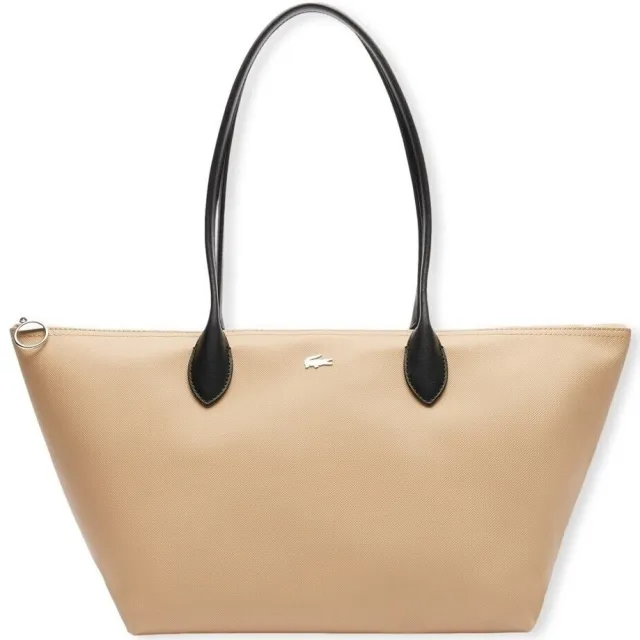 Lacoste Athena shopper beige Zwart
