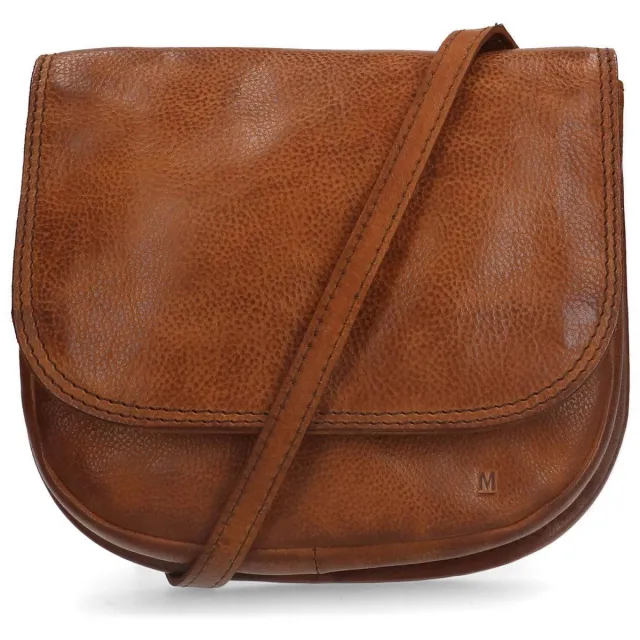 Manfield leren crossbody tas cognac