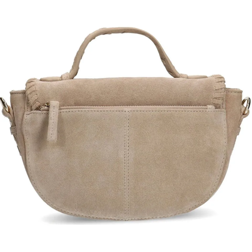 Manfield suede crossbody tas beige, foto 2