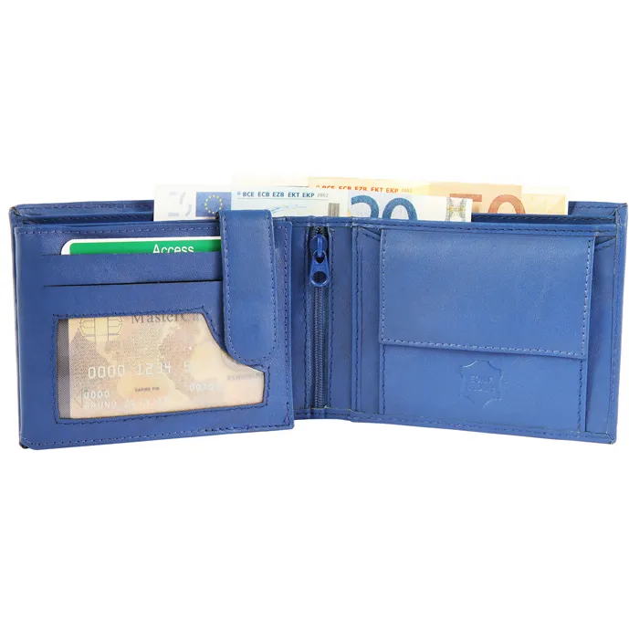 Excellanc heren portemonnee Leer Blauw