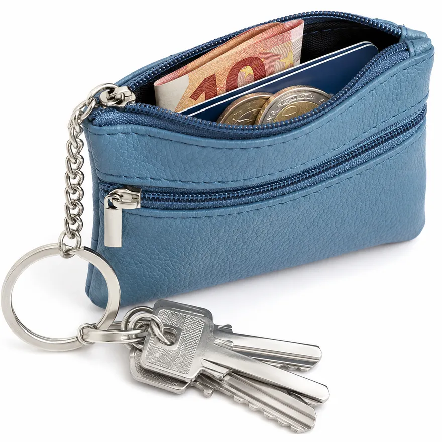 LGT JWLS mini portemonnee met rits en sleutelring blauw, foto 2