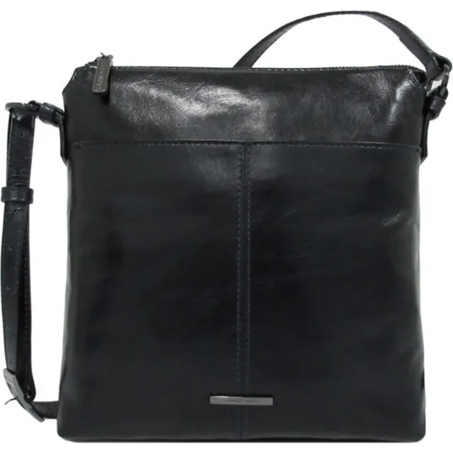 Claudio Ferrici Pelle Vecchia Flat Zipbag Schoudertas Navy blue