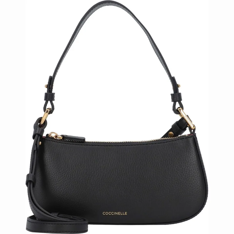 Coccinelle Mini Handtas Leer Met Ritsluiting Zwart