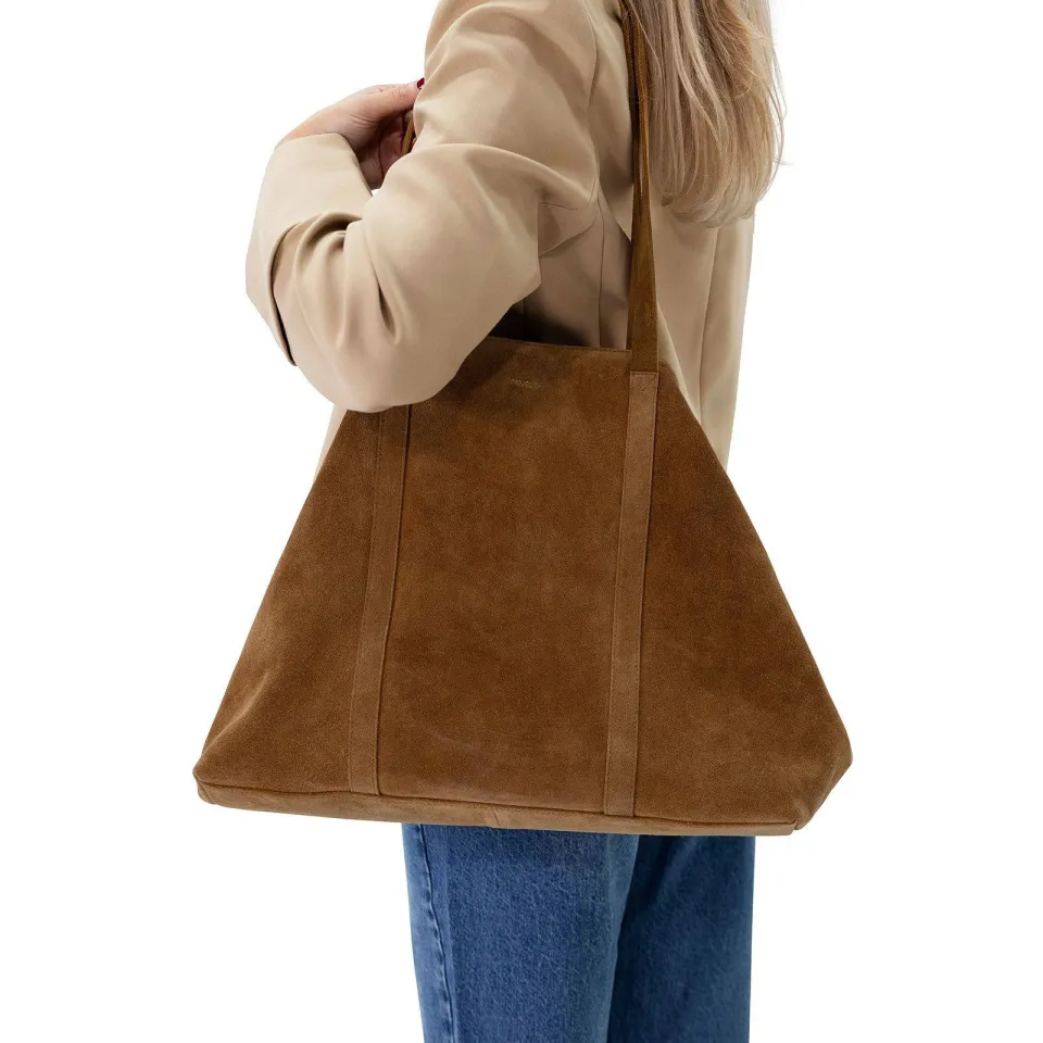 Manfield suède shopper cognac, foto 5