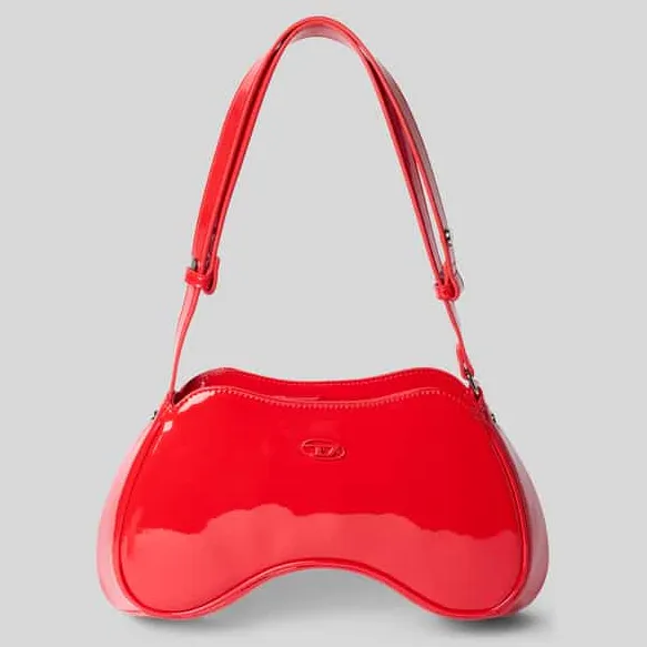 Diesel Shoulderbag met logodetail Bordeau