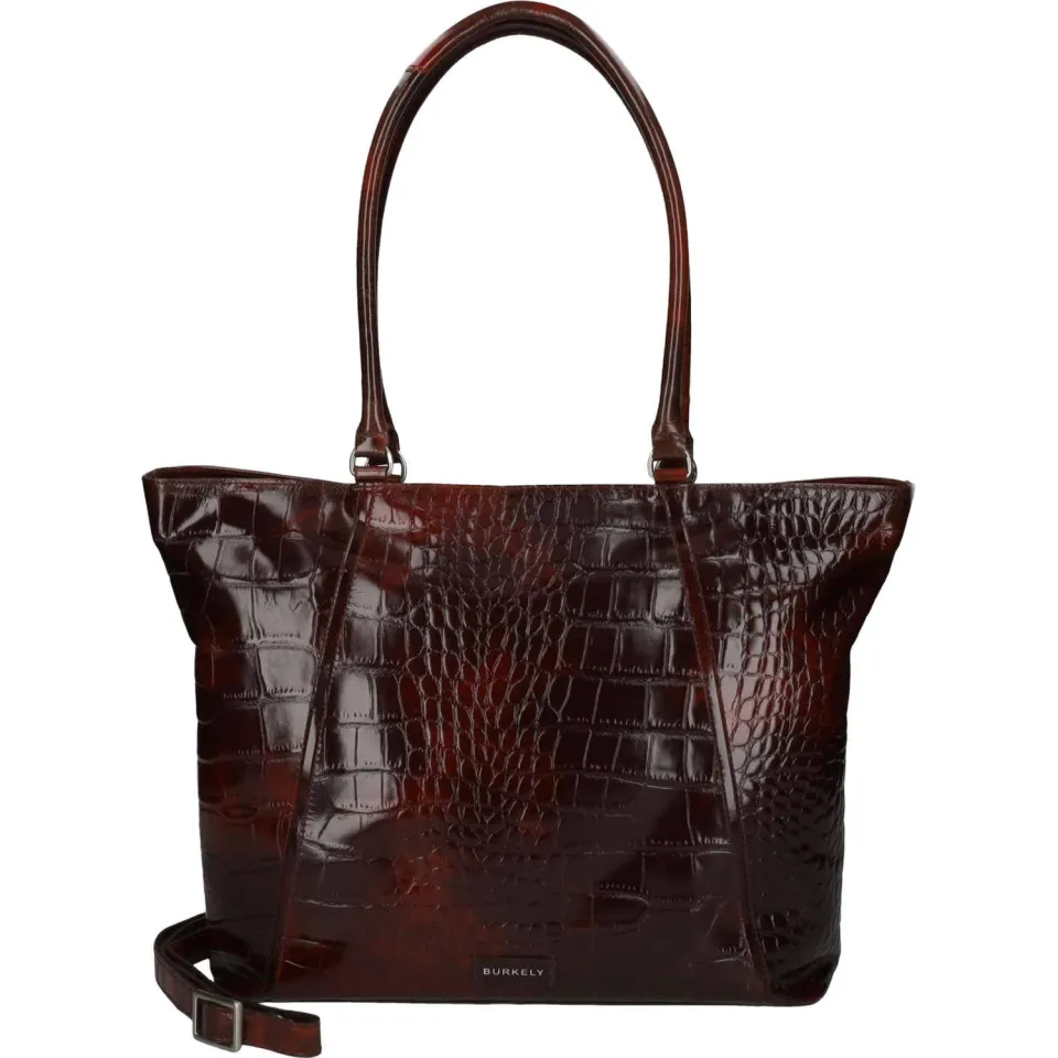 Burkely leren shopper Cool Colbie met laptopvak bordeauxrood