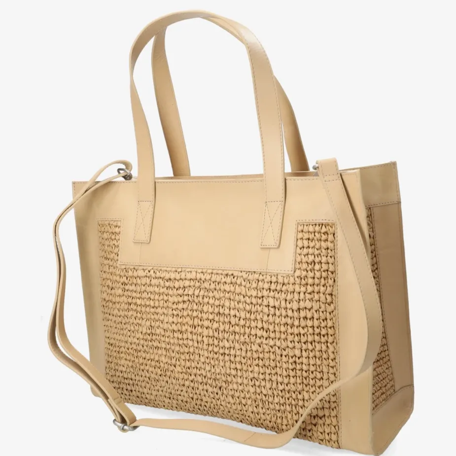 Shabbies Amsterdam Verena schoudertas Raffia Beige, foto 2