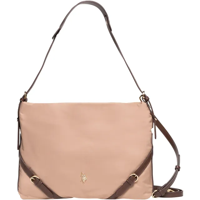U.S. Polo Assn. Houston horizontale hobo-handtas beige