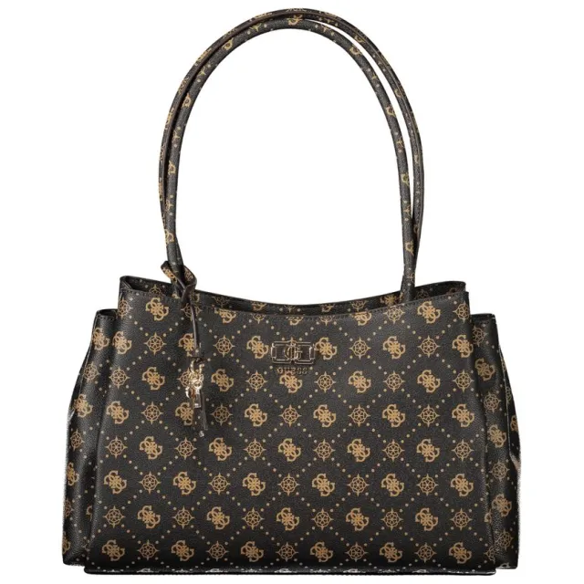 Guess Jeans Marrone Poliuretano Dames Handtas Espresso Logo