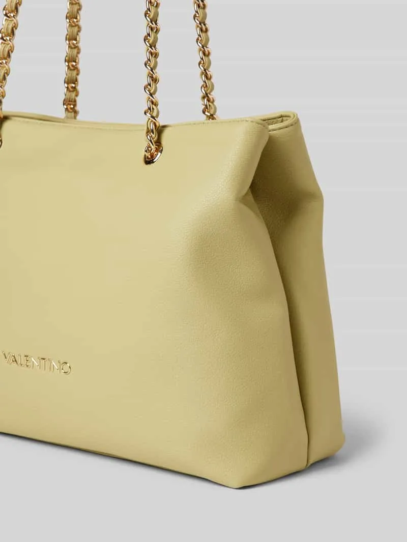 Valentino Shopper met labelapplicatie, model 'ARCADIA' pistacchio, foto 3