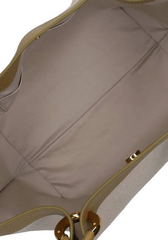 Coccinelle Finn canvas schoudertas beige, foto 4