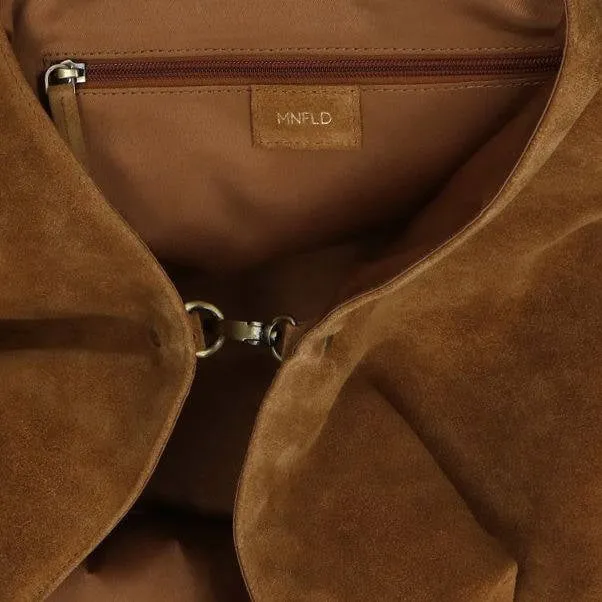 Manfield suède shopper cognac, foto 6