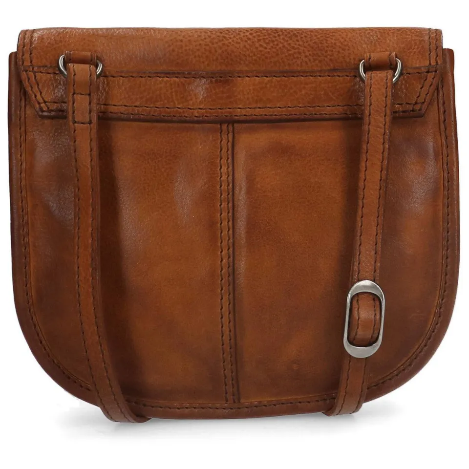 Manfield leren crossbody tas cognac, foto 2