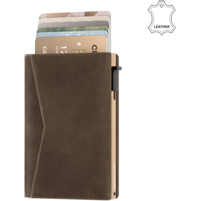 Portemonnee Prowallet Pasjeshouder Classic Vintage Leer Bruin