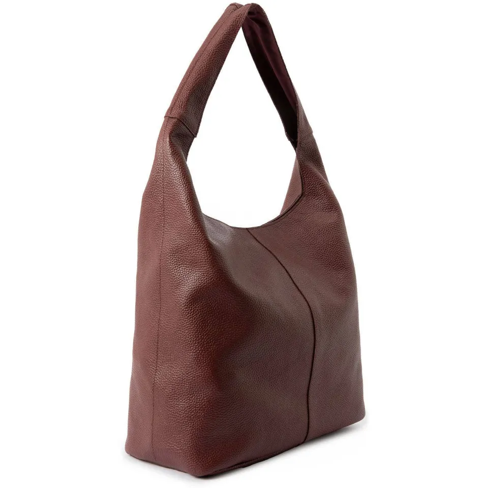 Manfield leren shopper roodbruin, foto 2