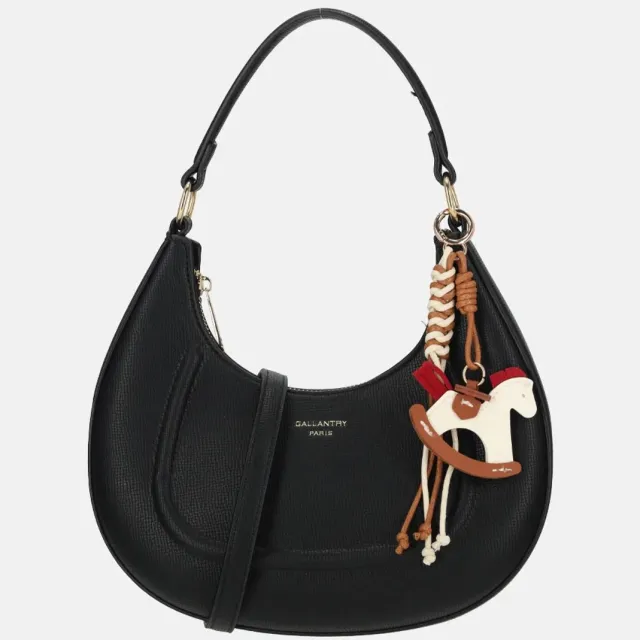 Firenze buideltas met bagcharm S black Zwart