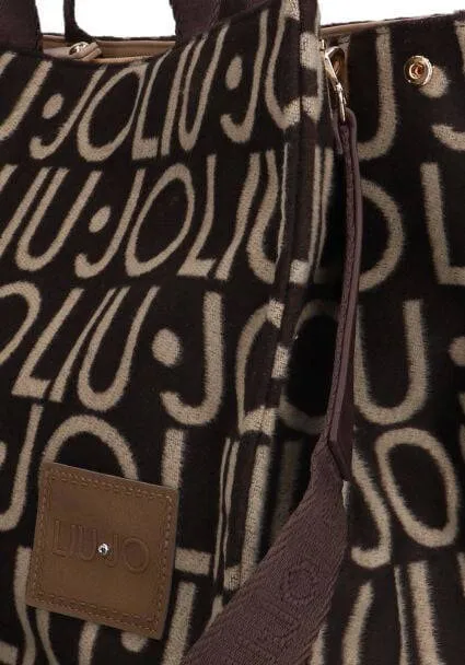 Liu Jo Logo Tote Bag shopper bruin, foto 4