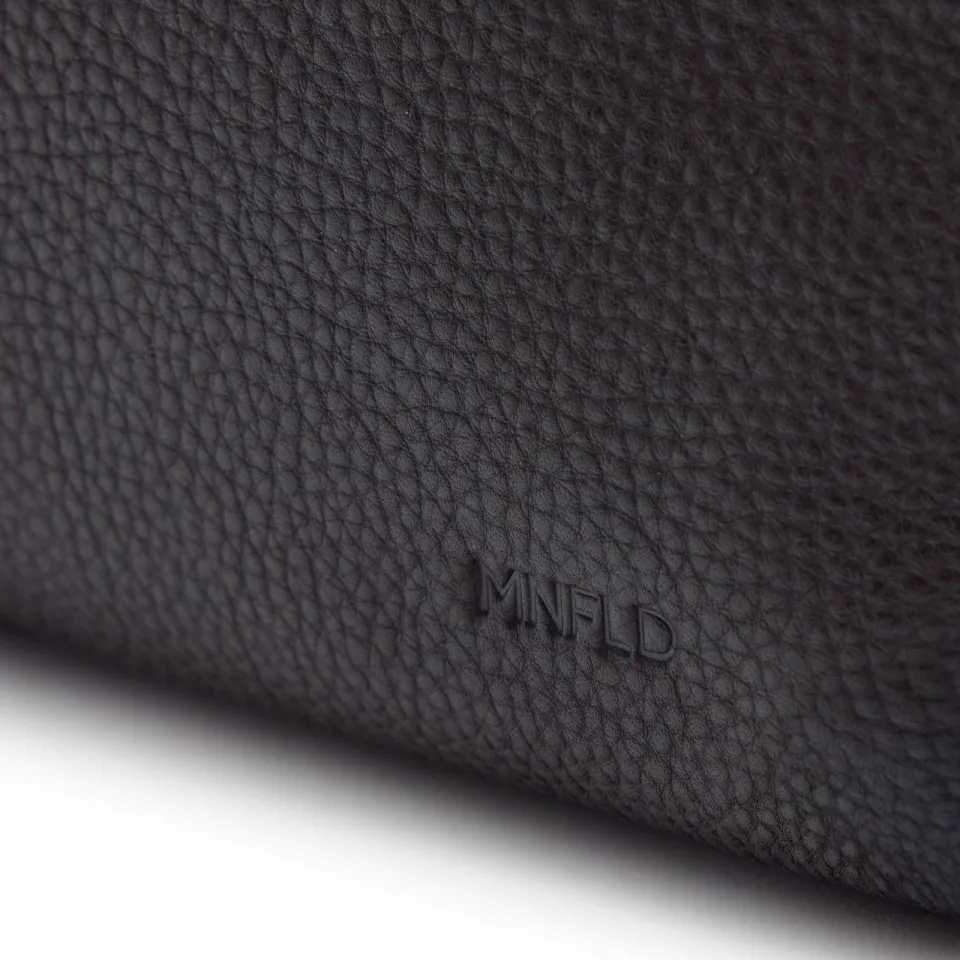 Manfield leren handtas donkerbruin, foto 7