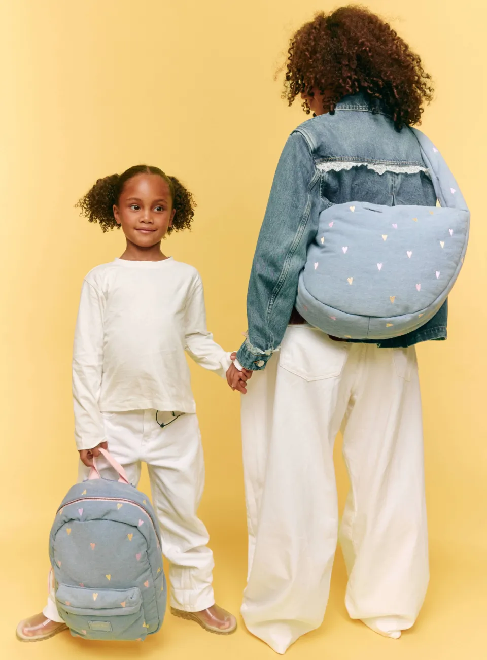 Studio Noos denim midi rugzak met hartjes lichtblauw, foto 8