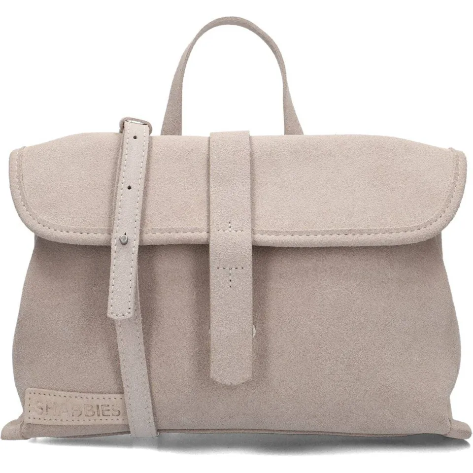 Shabbies Amsterdam PLEUN Crossbody waxed suede Taupe Zand