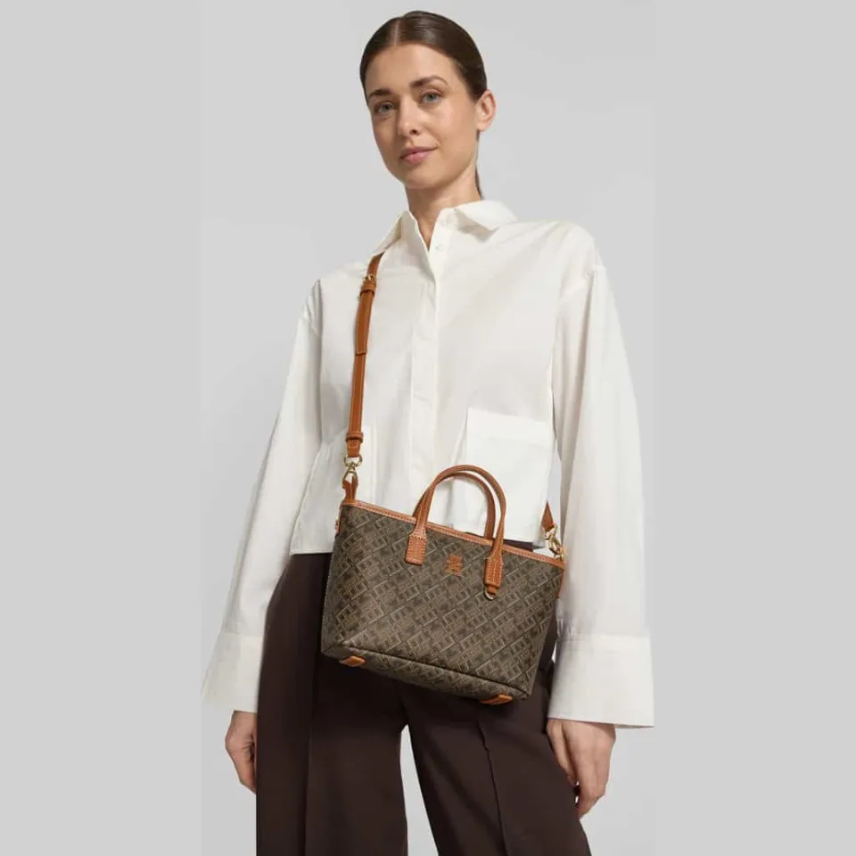 Tommy Hilfiger Monoplay mini tote handtas bruin, foto 4