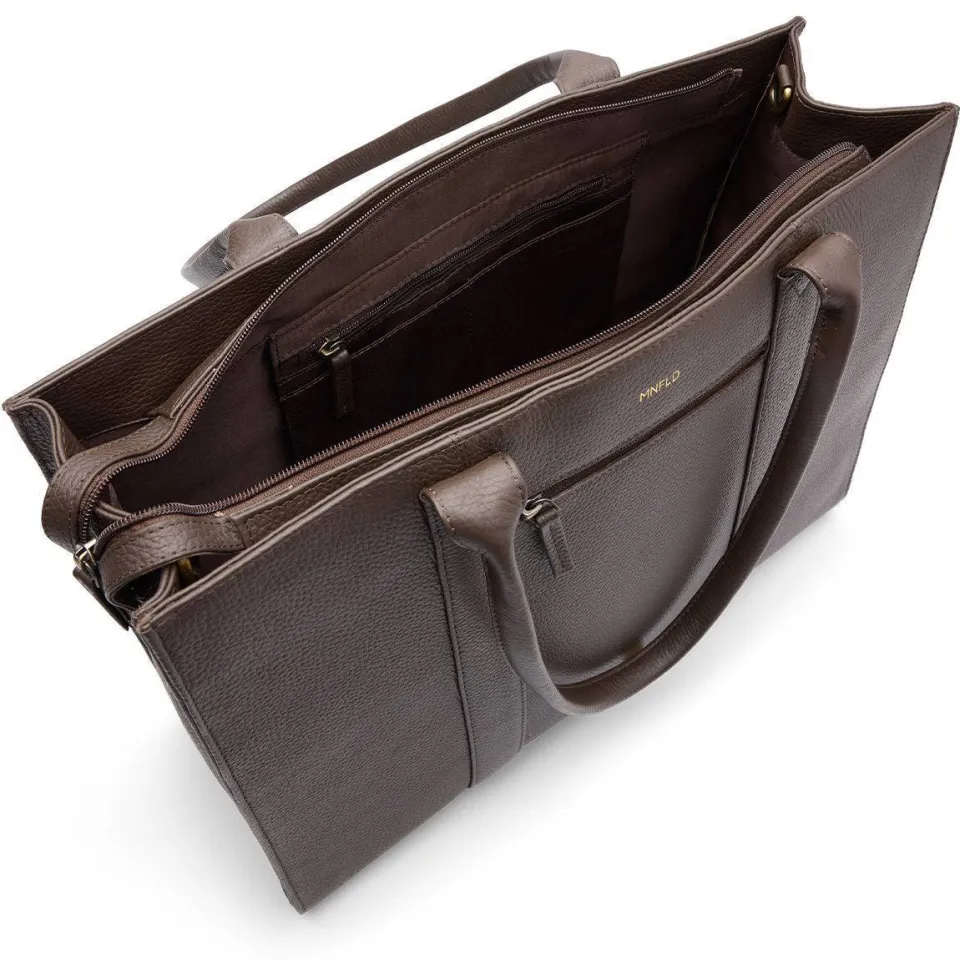 Manfield leren shopper donkerbruin 18 inch, foto 2