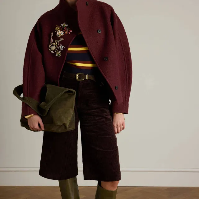 Manfield suède shopper olijfgroen, foto 4