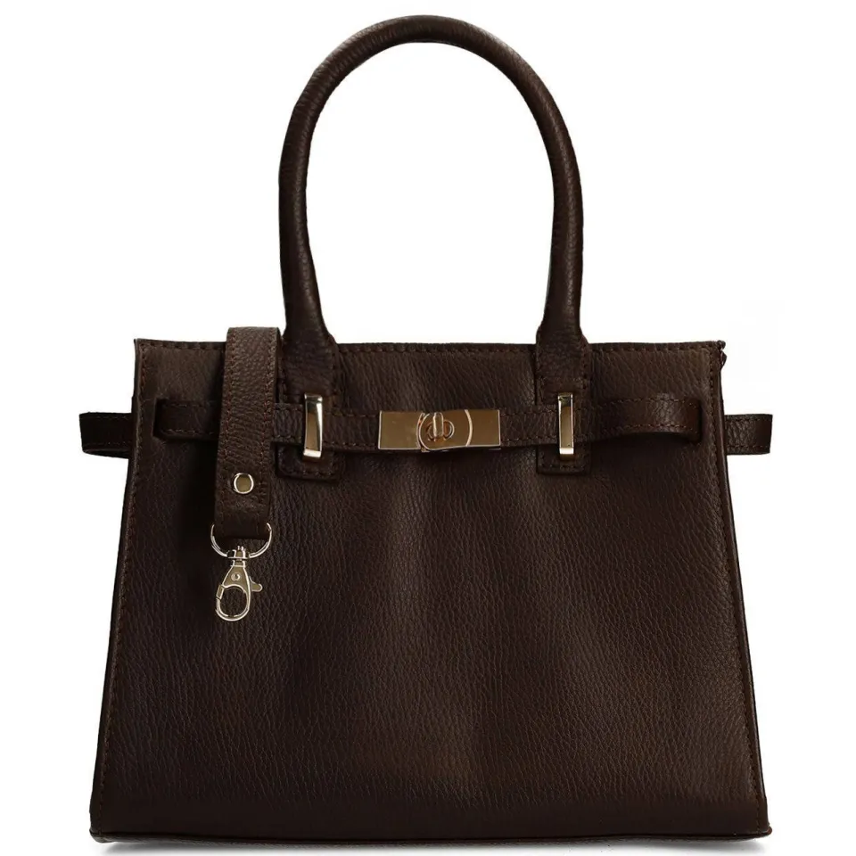 Manfield leren handtas donkerbruin, foto 3