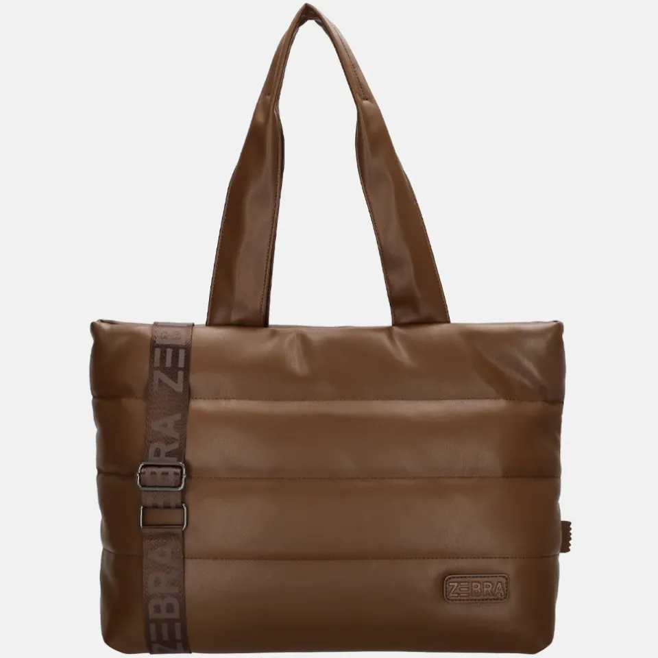 Zebra Trends Zebra Evie Hand & Schoudertas Shopper 15,6 inch Laptop Vak - Tote Bag - Dames Tas - Bruin, foto 2