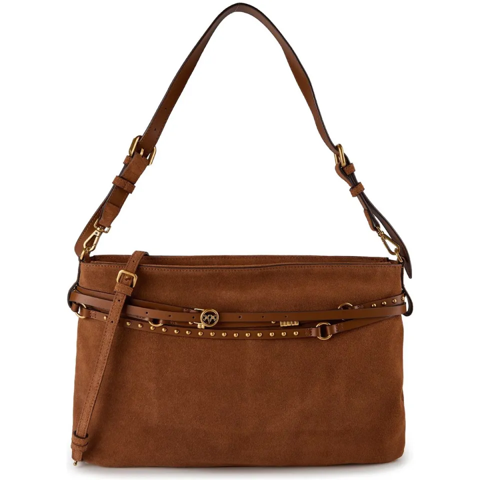 Pinko Belt Bag Big Suede schoudertas bruin, foto 2