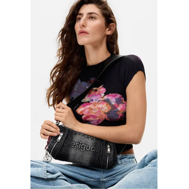 Desigual denim schoudertas grijs, foto 5